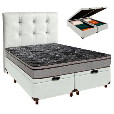 Imagem de Kit Cabeceira + Cama Box Bau + Colchão Casal D28 Conforto Paropas