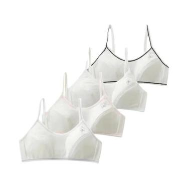 Imagem de Sutiã De Treinamento Sem Fio De Algodão Para Meninas, Pacote Com 4 Peç