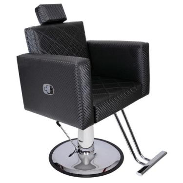 Imagem de Cadeira Evidence Reclinavel Base Redonda para Salão Preto 3D - Moveis 