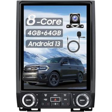 Imagem de Kit de painel de atualização de rádio automotivo para Ford Expedition 2015 2016 2017, sem fio, CarPlay Android Auto, 4 GB + 64 GB, sistema estéreo de 8 núcleos, tela sensível ao toque de 12,1