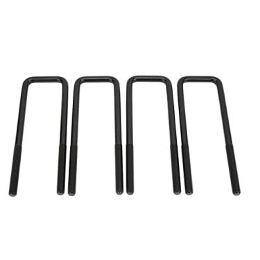 Imagem de Parafusos Em U de Curvatura Quadrada de Aço Preto 10 pol. Substituição de Parafusos Em U para Eixo Traseiro Resistente para Silverado 1500 Sierra 1500