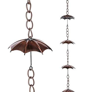 Imagem de Corrente de chuva para guarda-chuva para decoração externa de jardim e quintal, corrente de chuva de drenagem de beirais calha/corrente coletora de água da chuva, carrilhão de ferro