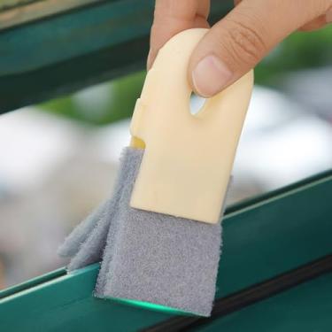 Imagem de Escova de limpeza Groove, limpador de trilhos de janela, limpador de peitoril de janela, escovas de limpeza de trilho de porta deslizante, bege