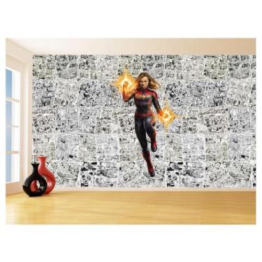 Imagem de Papel De Parede 3D Heróis Página Quadrinhos Hq 3,5M Nhma134 - Você Dec