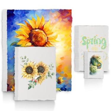 Imagem de Humyoun 100 folhas de papel artesanal aquarela 100 x 17 x 19 cm, papel de algodão texturizado com borda decorada de 300 g/m2 para convites de casamento, cartões, esboços, artesanato, aquarela