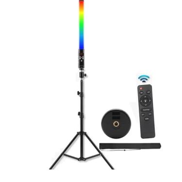Imagem de Luxside P400 Bastão LED RGB Colorido Profissional Recarregável Portátil com Controle Remoto, Tripé 2.10 Metros, Ring Light para Iluminação Maquiagem Gravações Vídeo Foto