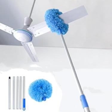 Imagem de Limpador de Ventilador Teto com Extensão Pano Limpeza Microfibra para Alto Móveis Telhado Interno Eletrônicos Eletrodomé