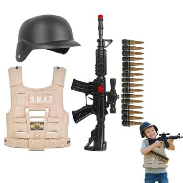 Imagem de Kit Policial Swat Infantil Completo – Colete + Rifle + 6 Acessórios – Brinquedo de Faz de Conta com Design Realista, Ideal para Estimular Imaginação e Coordenação Motora