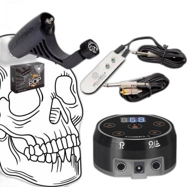 Imagem de Kit Trio Electra Pop Com Fonte Aurora Trio Tattoo Tatuagem