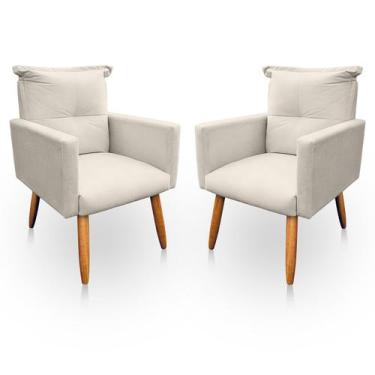 Imagem de Kit 2 Poltrona Decorativa Duda para Sala e Quarto Suede - LH Decor - L