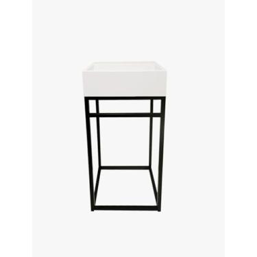 Imagem de Base Box para Banheiro com Cuba em Ardósia Iron 40cm Preto/branco