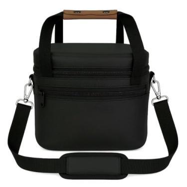 Imagem de Bolsa Térmica Fitness Porta Marmita Lancheira Dieta Marmiteira Trabalho Escola Preto com Alça Piquenique(Preta)