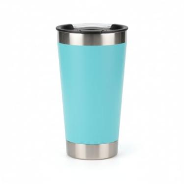 Imagem de Copo Térmico Inox 473ml com Tampa Caneca Isolada Bebida Quente Fria Portátil(AZUL CLARO)