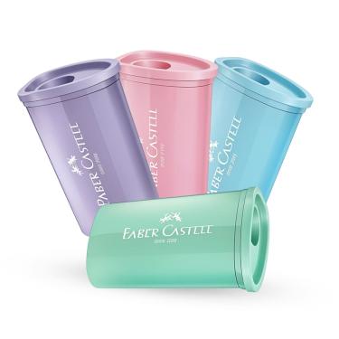 Imagem de Kit com 4 Apontador com Depósito Triangular Tons pastéis Faber-Castell