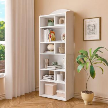 Imagem de Estante para Livros Sala de Estar com 10 Nichos Arco Branco