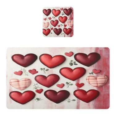 Imagem de Burbuja Jogo americano conjunto de 2, tapetes de mesa de cozinha antiderrapantes resistentes ao calor à prova d'água para mesa de jantar, laváveis, 30,5 x 45,7 cm