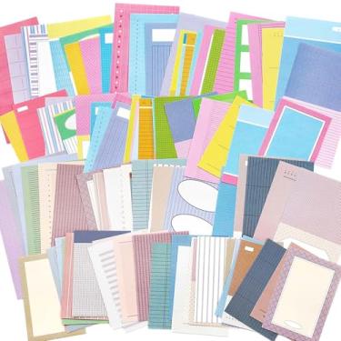 Imagem de PRSTINCOL 100 folhas de papel de recarga A6 e A7 para agenda, 50 designs de papel de folha solta dupla face e inserções de diário em branco para fichário