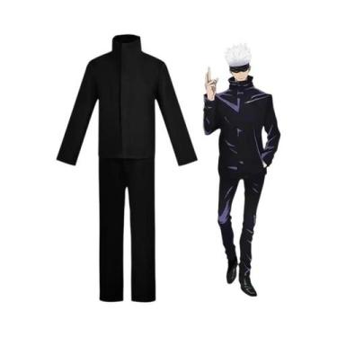 Imagem de Fantasia Cosplay Masculina Jujutsu Kaisen Gojo Satoru Com Tapa-olho, P