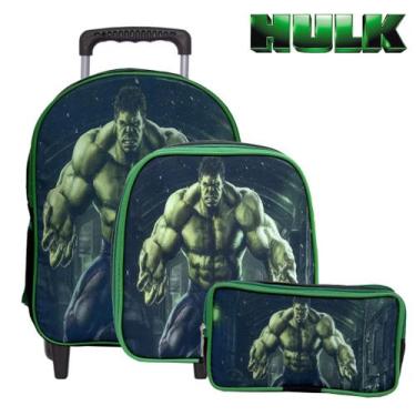Imagem de Mochila Masculina Escolar Juvenil Carrinho Hulk 3D Passeio - TOYS 2U
