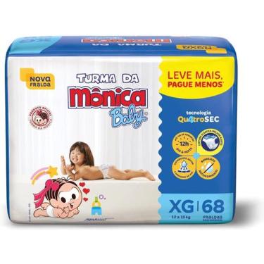 Imagem de Fralda 1 Pacote Bag Turma da Monica Baby Hiper Tam. XG 68 Fraldas - 12