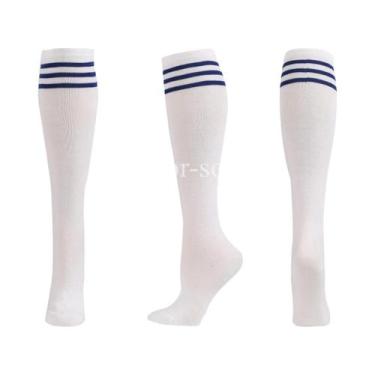 Imagem de Meias De Compressão Antiderrapantes Até O Joelho, Listradas, Para Fute
