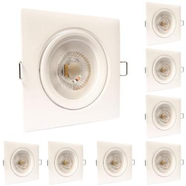Imagem de Kit 8 Spot Led Quadrado Direcional 12W Branco Frio 6500k Bivolt - Ilum