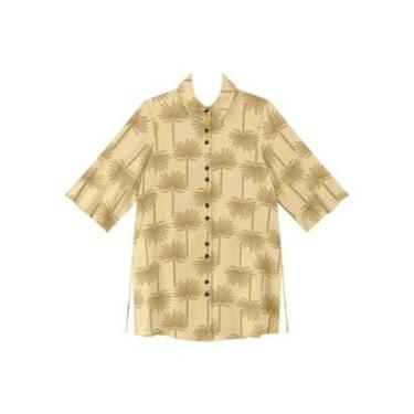 Imagem de Camisa Com Mangas Curtas Em Viscose Estampada-Feminino
