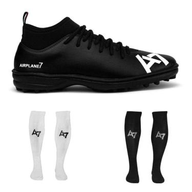 Imagem de Chuteira Botinha Society + 2 Meiões Preto E Branco-Masculino