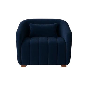 Imagem de Poltrona Decorativa Lilian Veludo Azul SJ Móveis e Decoração