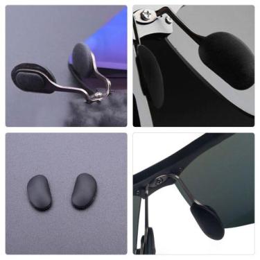 Imagem de 02 Par Plaqueta Preta Encaixe Silicone P/ Armação Óculos Solar Grau Na