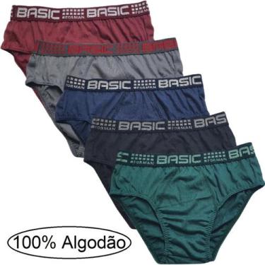 Imagem de Kit 9 Cuecas Slip Masculina 100% Algodão - 4 Tamanho:G - Famy, G