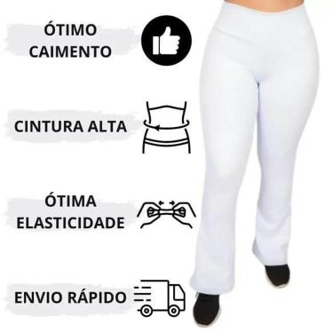 Imagem de Calça Flare Legging Branca Enfermagem K2b Cós Alto-Feminino
