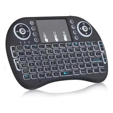Imagem de Mini Teclado Controle Sem Fio Touch Led Iluminado Rgb Gamer Smart Tv B