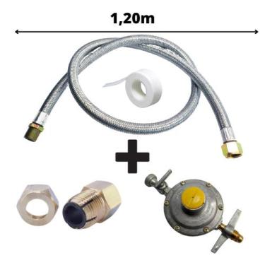 Imagem de Regulador de Gás 2kg + Kit instalação Fogão de Embutir 1/2 - SRV Gás