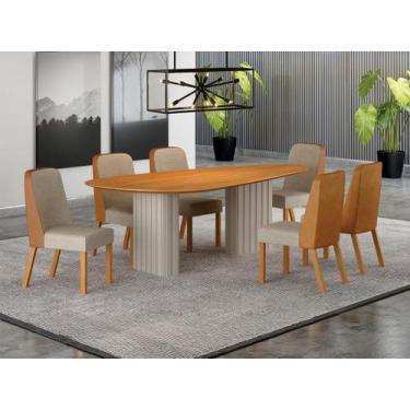 Imagem de Conjunto jantar 6 cadeiras maciça 2x1 Iza - Arbo Design