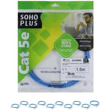 Imagem de 30 Patch Cord U/utp Furukawa Sohoplus Cat5e Cmx 1.5m Azul-Claro