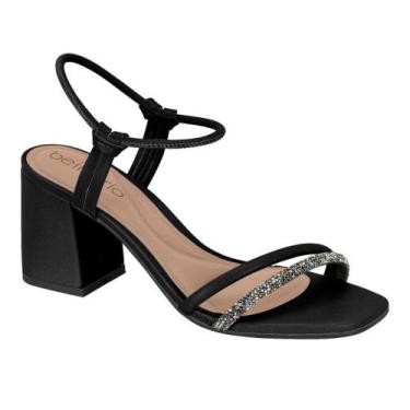 Imagem de Sandália Salto Bloco Beira Rio Glitter Feminina 8436.213, 37, Preto