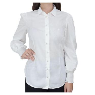 Imagem de Camisa Feminina Dudalina Slim Bufante Branca - 5306422-Feminino