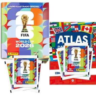 Imagem de Kit Copa do Mundo 2026 Completo Álbum + 24 Envelopes (168 Figurinhas) 