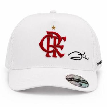 Imagem de Boné Flamengo SuperCap Zico Trucker Branco Aba Curva Oficial Tamanho:Ú
