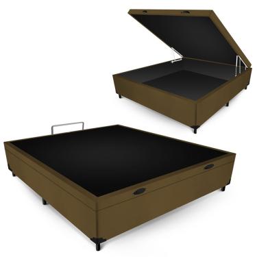 Imagem de Box Baú Max Ultra 138CM Casal Suede com Estrutura em MDF Camurça Maxispuma 138x188x42CM