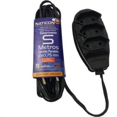 Imagem de Extensao Naticon Paralela 3Tom 2P 075X5M Preta 003