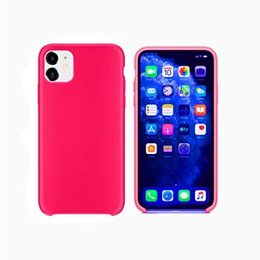 Imagem de Capinha Colorida Compatível Com iPhone 11 Vermelha,Preta, Laranja, Amarela, Azul, Rosa, Pink, Branca, Lilás, Marrom, Verde, Roxo, Case Slim Flexível Aveludada PREMIUM (Rosa Pink)