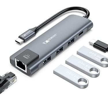 Imagem de VEMONT Hub USB C, hub USB-C 5 em 1, adaptador multiportas tipo C com Gigabit Ethernet, 3 hub USB 3.0 para dados, entrega de energia de 100 W, hub USB c para laptop, MacBook/iPad e outros dispositivos