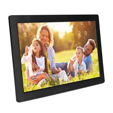 Imagem de Moldura digital para foto de 15,4 polegadas, moldura eletrônica HD 1024 x 768 com tela LED, álbum de fotos de vídeo com controle remoto suporta cartão SD MMC USB, leitor de música e vídeo para amigos e familiares (EUA)