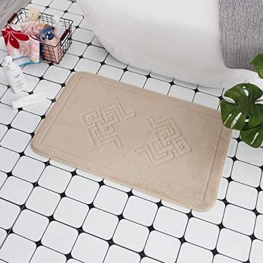 Imagem de SHENGANG Tapete de banho em relevo de paralelepípedos tapetes de banheiro antiderrapantes na pia da banheira tapete de chão lateral do chuveiro capacho, 5,50x80cm