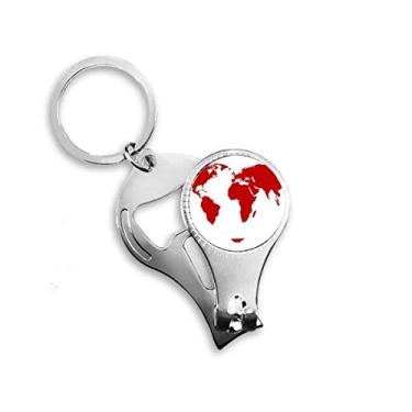 Imagem de Coração vermelho mapa do mundo dia dos namorados anel de alicate de unha chaveiro abridor de garrafas cortador