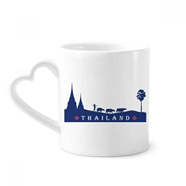 Imagem de Caneca cultura alfandegária do Reino da Tailândia Caneca de café cerâmica copo de coração de vidro
