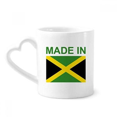 Imagem de Feito na Jamaica Country Love Caneca de café cerâmica copo de coração de vidro
