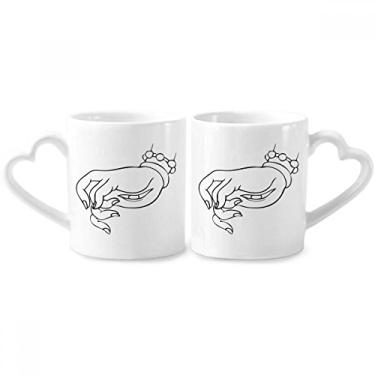 Imagem de Conjunto de canecas de porcelana para casal, estampa de linha de olho, cultura, conjunto de canecas de cerâmica para amantes de